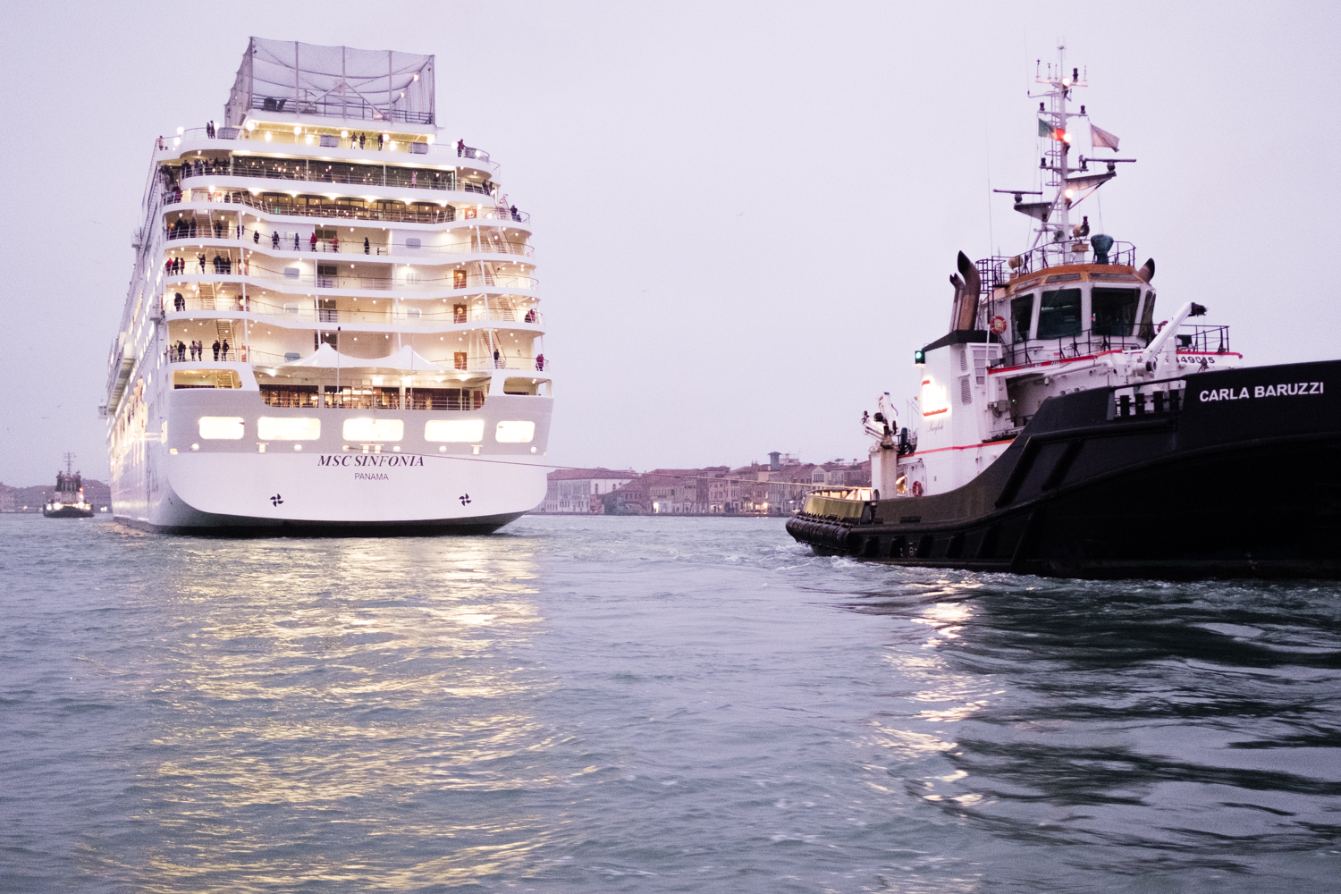 Cruise ship + escort